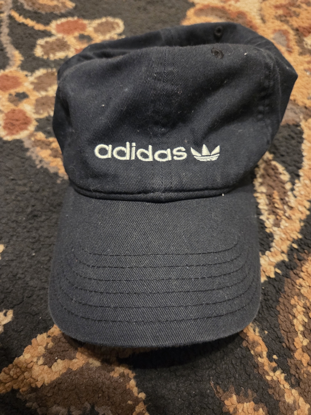 adidas navy cap with white trefoil logo